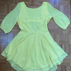 Yellow A-line Dress